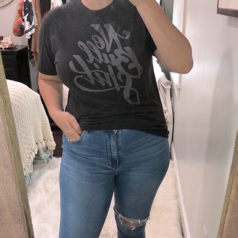 American Apparel size large grey No Bullsh** tee